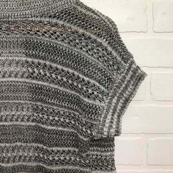 STREETWEAR Society knit sweater cardigan crochet light short sleeves cotton top - Picture 3 of 10